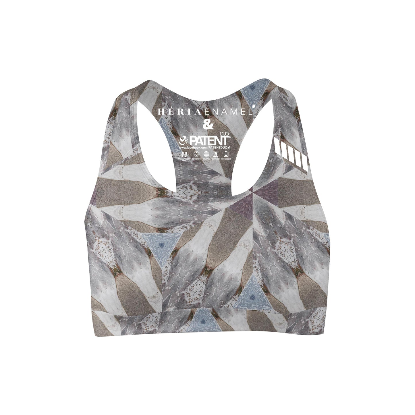 Prémium mintás Technikai jóga, pilates sportmelltartó Grayandblue LXL méret - PatentDuo