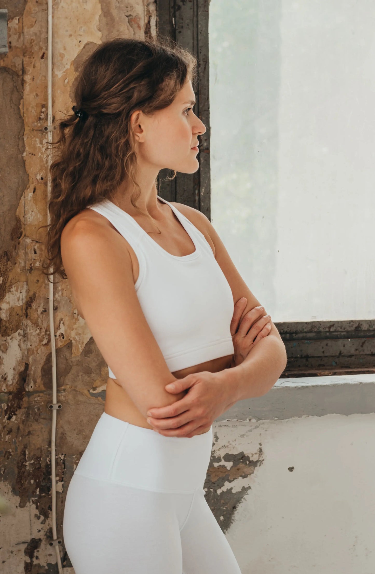 patentduo fehér biopamut organic cotton yoga leggings premium jóga pilates bra full white