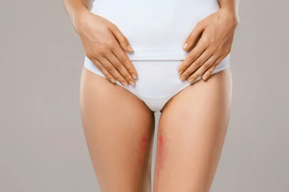 Kipirosodott belső comb kidörzsölődés hatására.