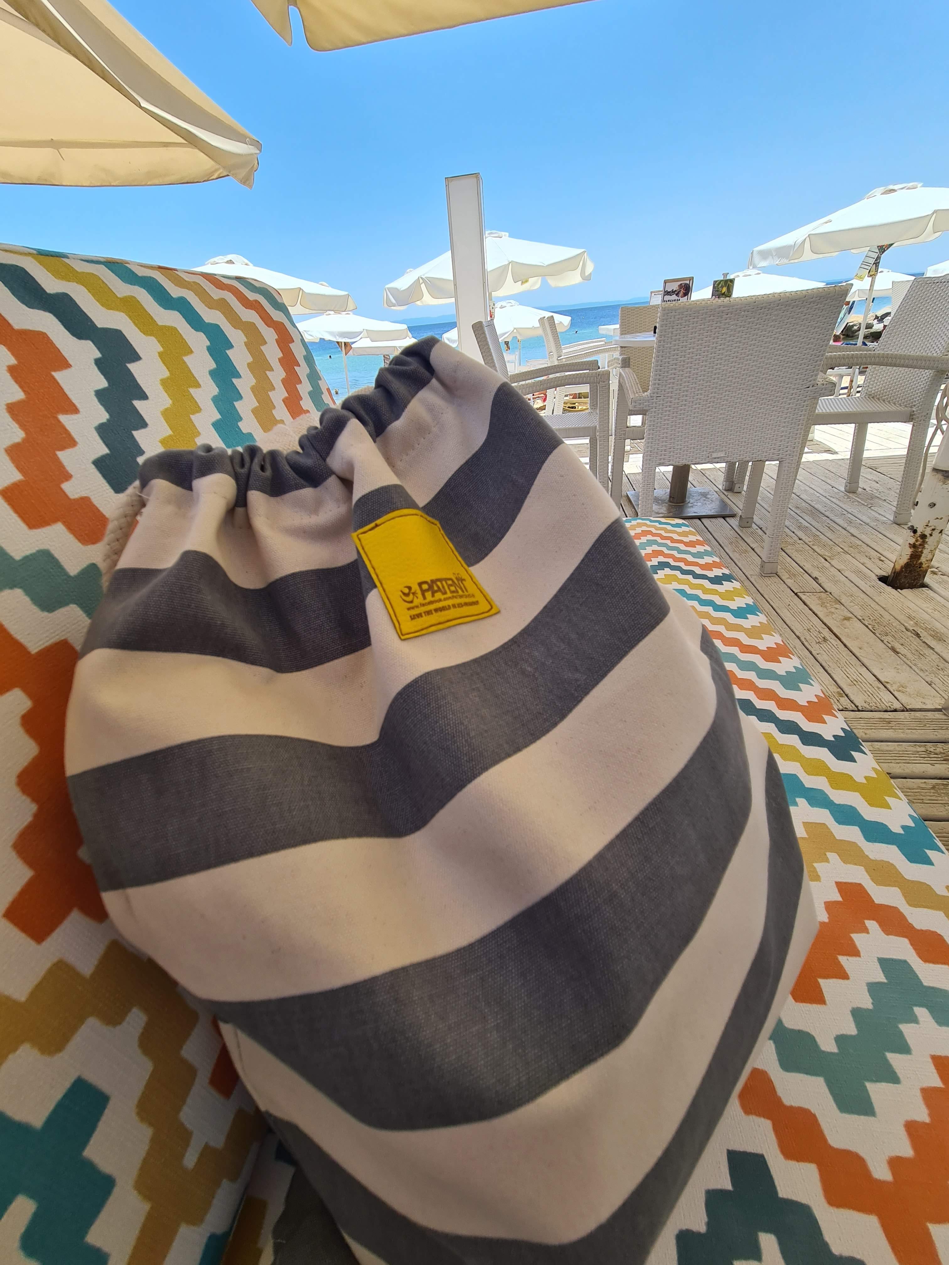 Organic gymbag - szürke csíkos - PATENT DUO - PatentDuo