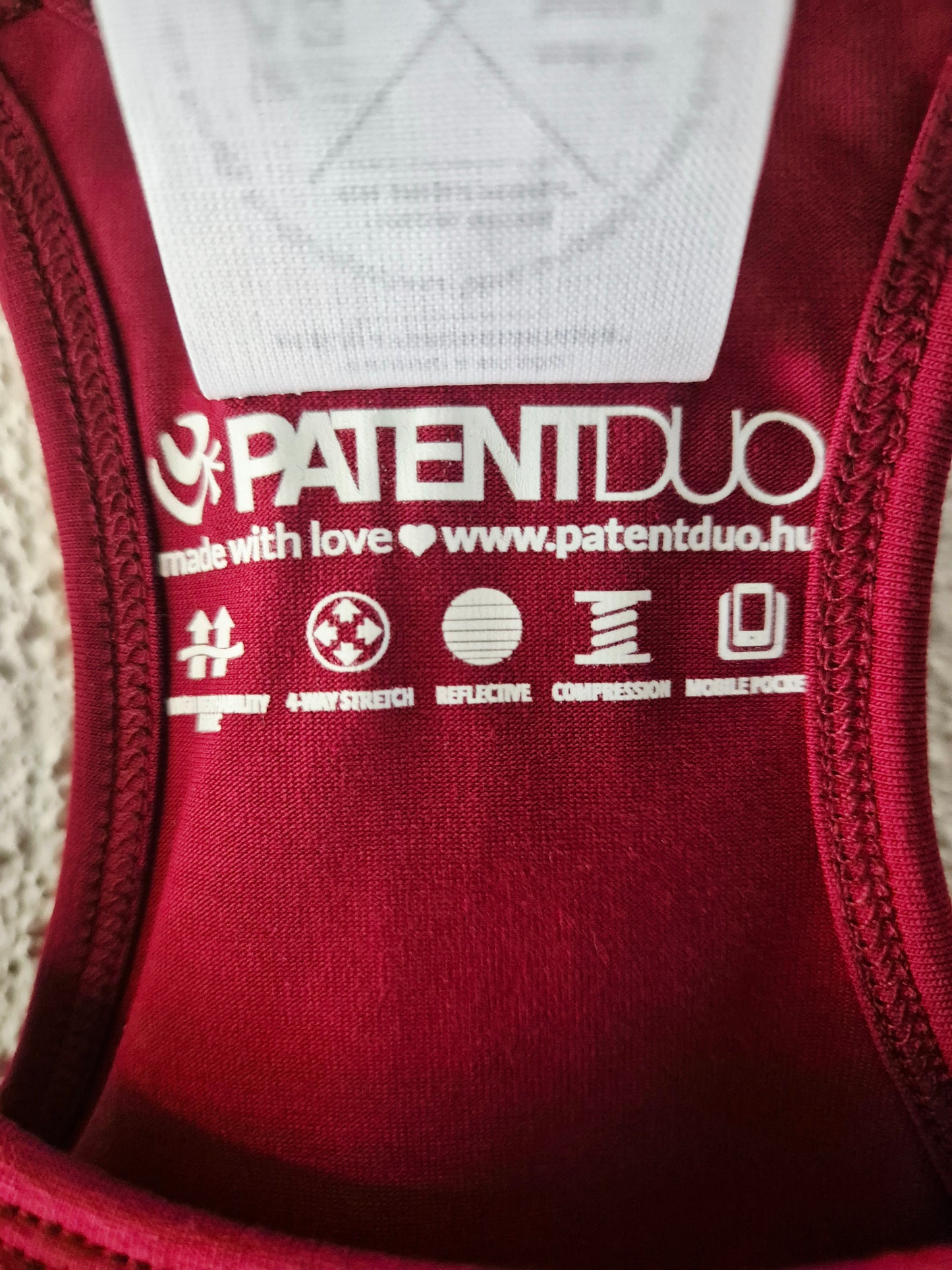 Organikus pamut női tank top - Bordópiros - PatentDuo