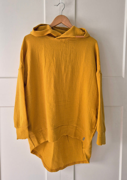 Ikigai Flow Hoodie - Lenge, lélegző, tudatos nyári kapucnis felső SUN napsárga