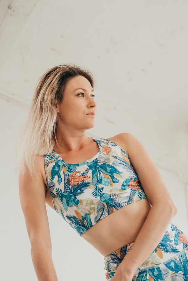 Prémium mintás Technikai jóga, pilates sportmelltartó WILD SPIRIT - PatentDuo – Wild Spirit Tiger mintás