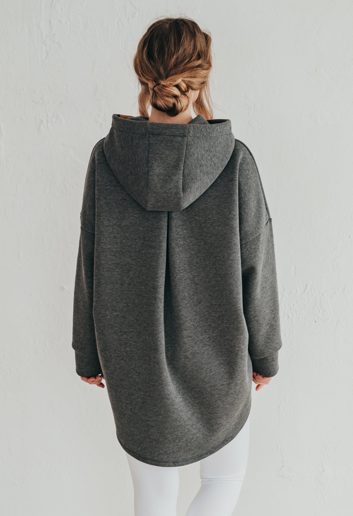 Kapucnis-Hooded jóga / streetwear jóga, pilates pulóver IKIGAI SZÜRKE STONE