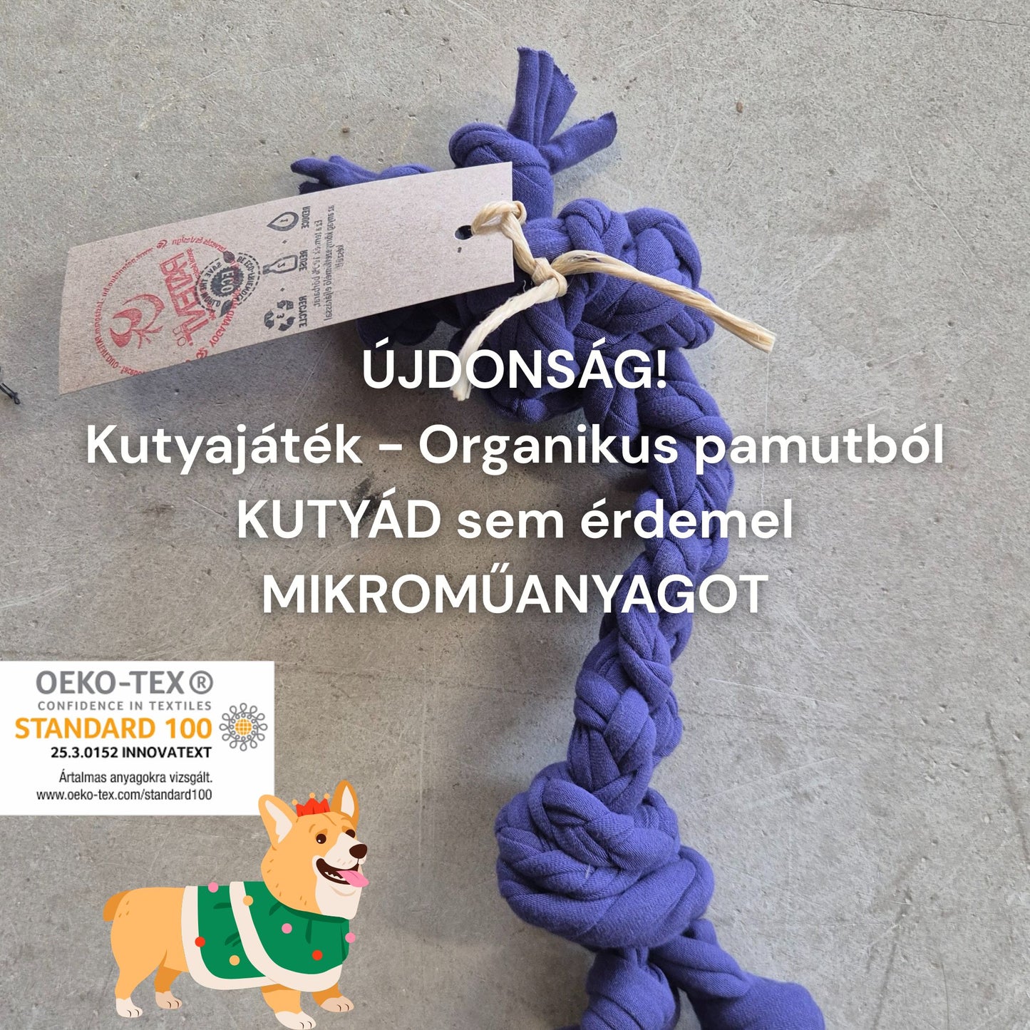 Organikus pamut kötélkutyajáték