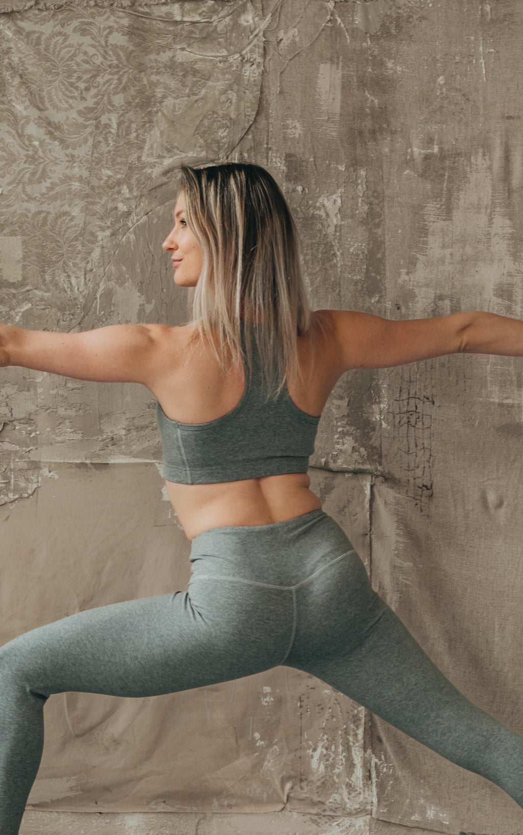 Világos-Szürke organikus pamut overál cica nadrág leggings szet joga pilatesre gym io pamut yoga póz