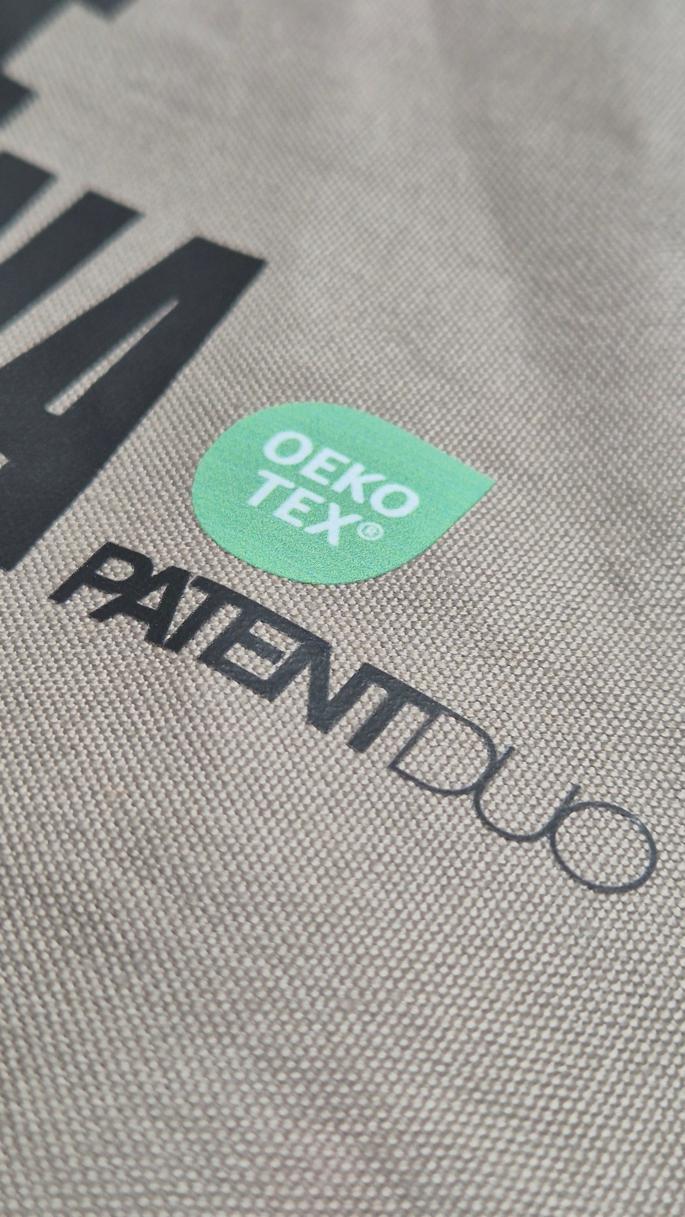 gray szürke shopper jógaszonyegtartó táska részlet patentduo organikus pamut