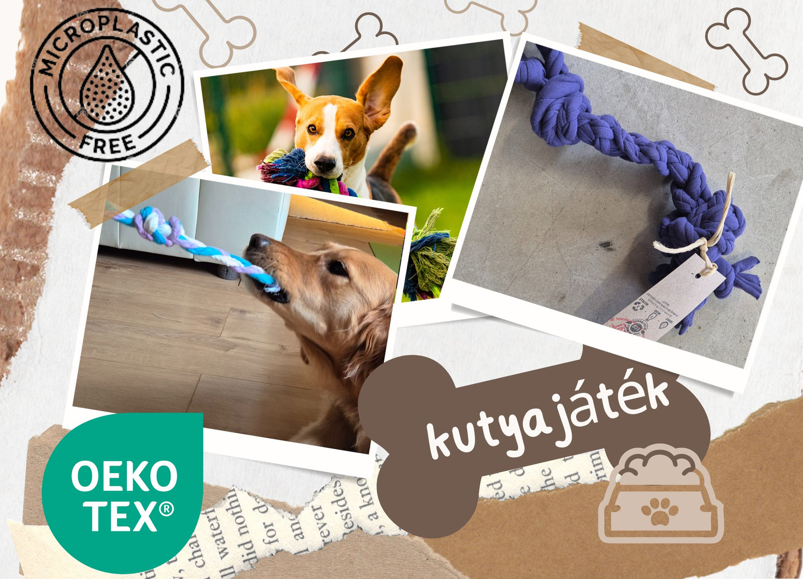 Szinetár Dóra x PatentDuo limitált organikus pamut kötél kutyajáték