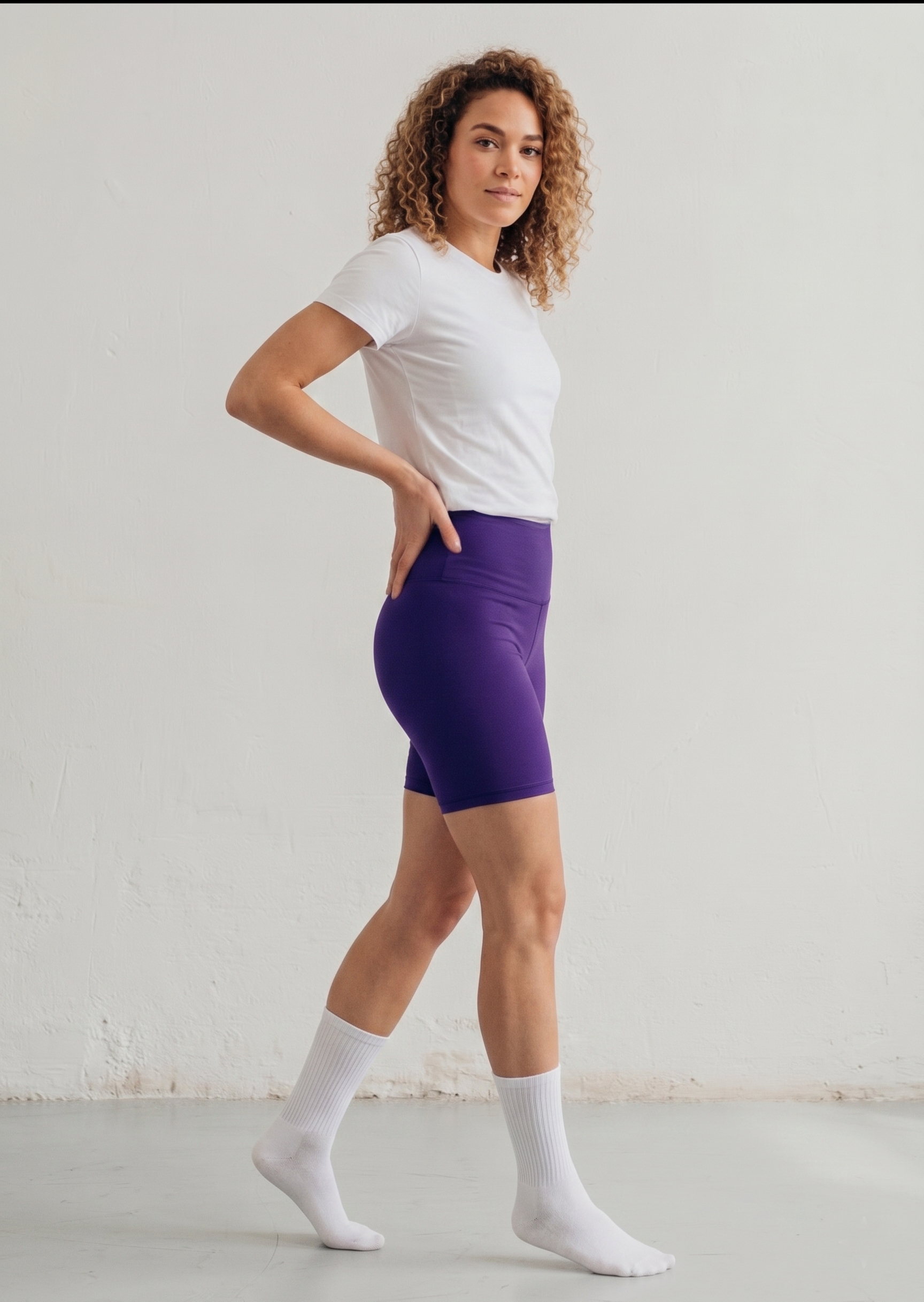 lila patentduo short pamut jógára pilatesre antiallergén