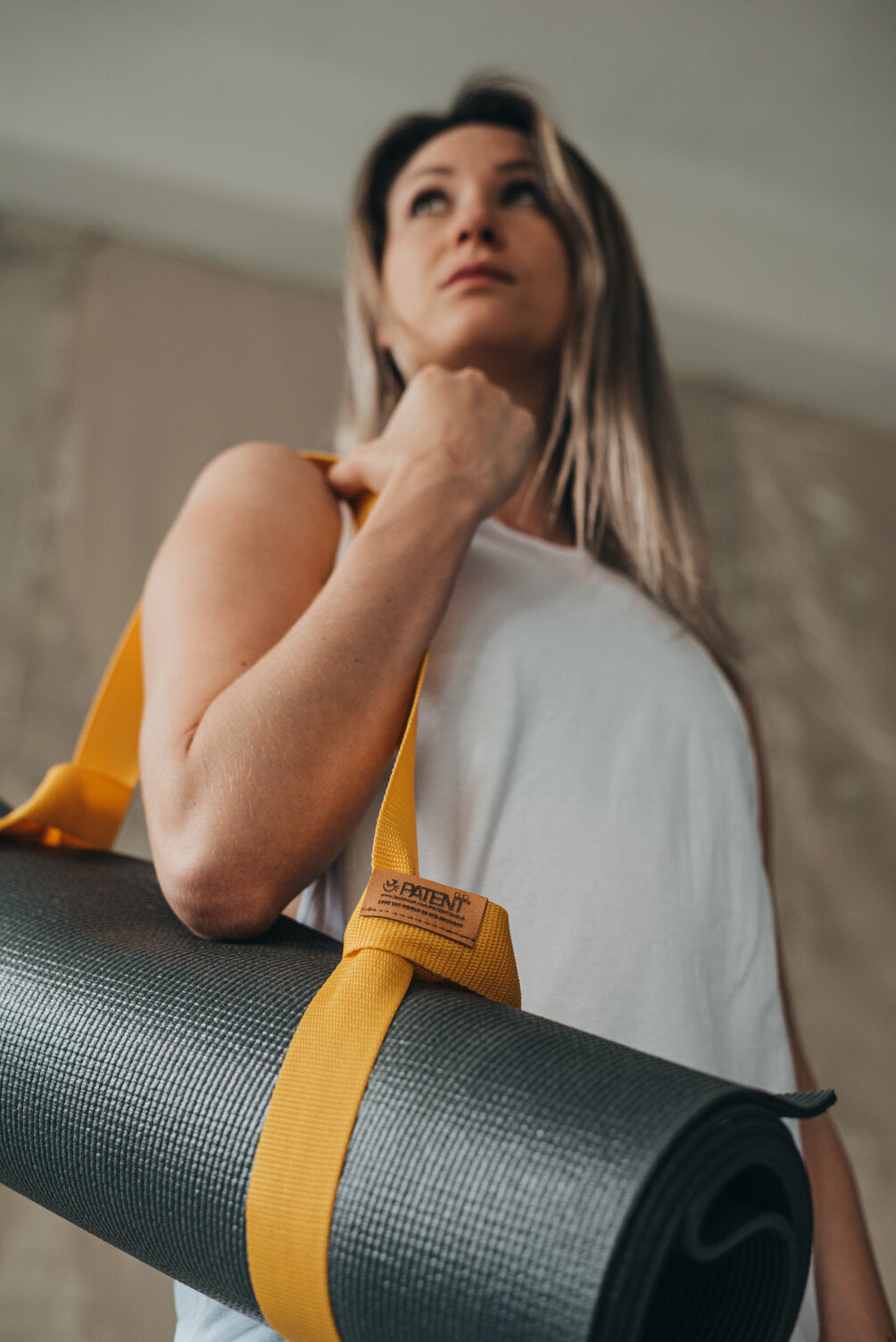 PATENTDUO 2in1 - jóga heveder és matractartó együtt SUN NAPSÁRGA - PatentDuo