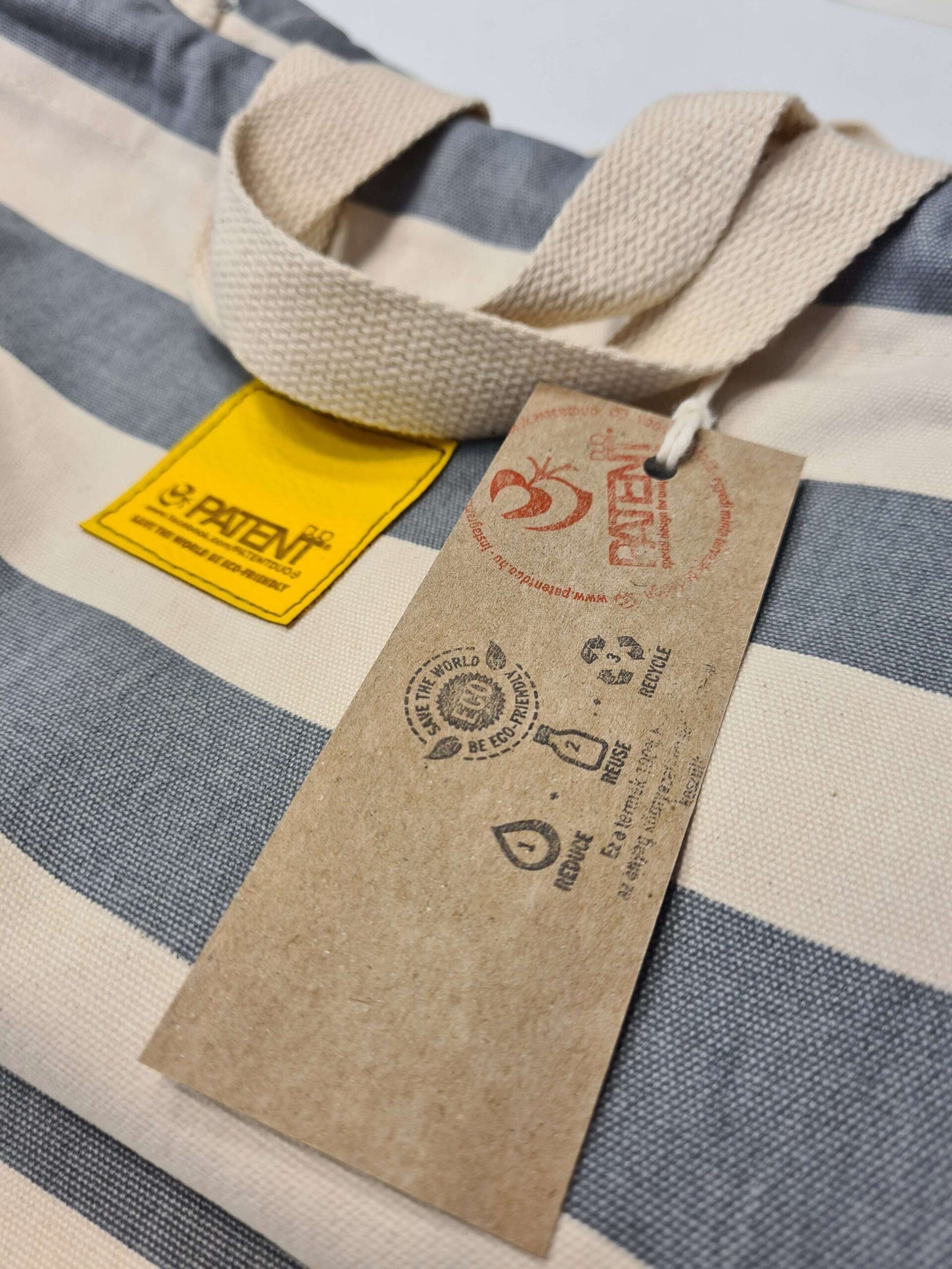 Organic gymbag - szürke csíkos - PATENT DUO