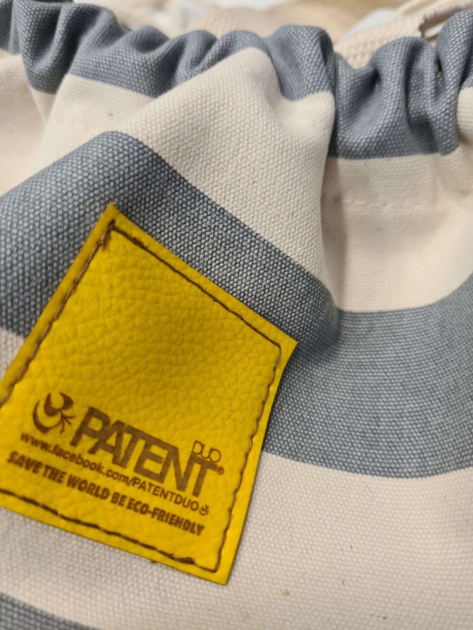 Organic gymbag - szürke csíkos - PATENT DUO